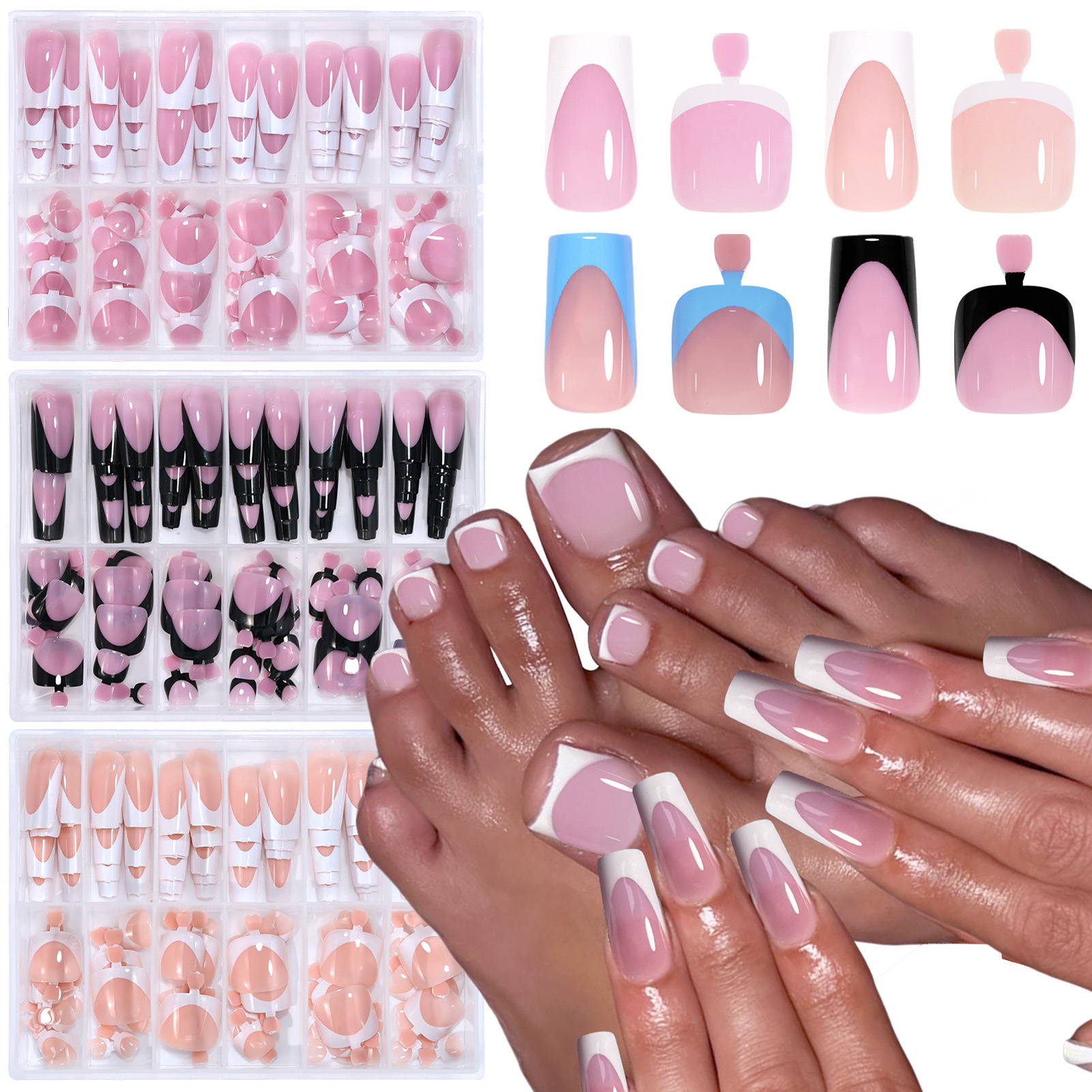 Resin Craft Kit - 288PCS French Fake Nails Toenails Set