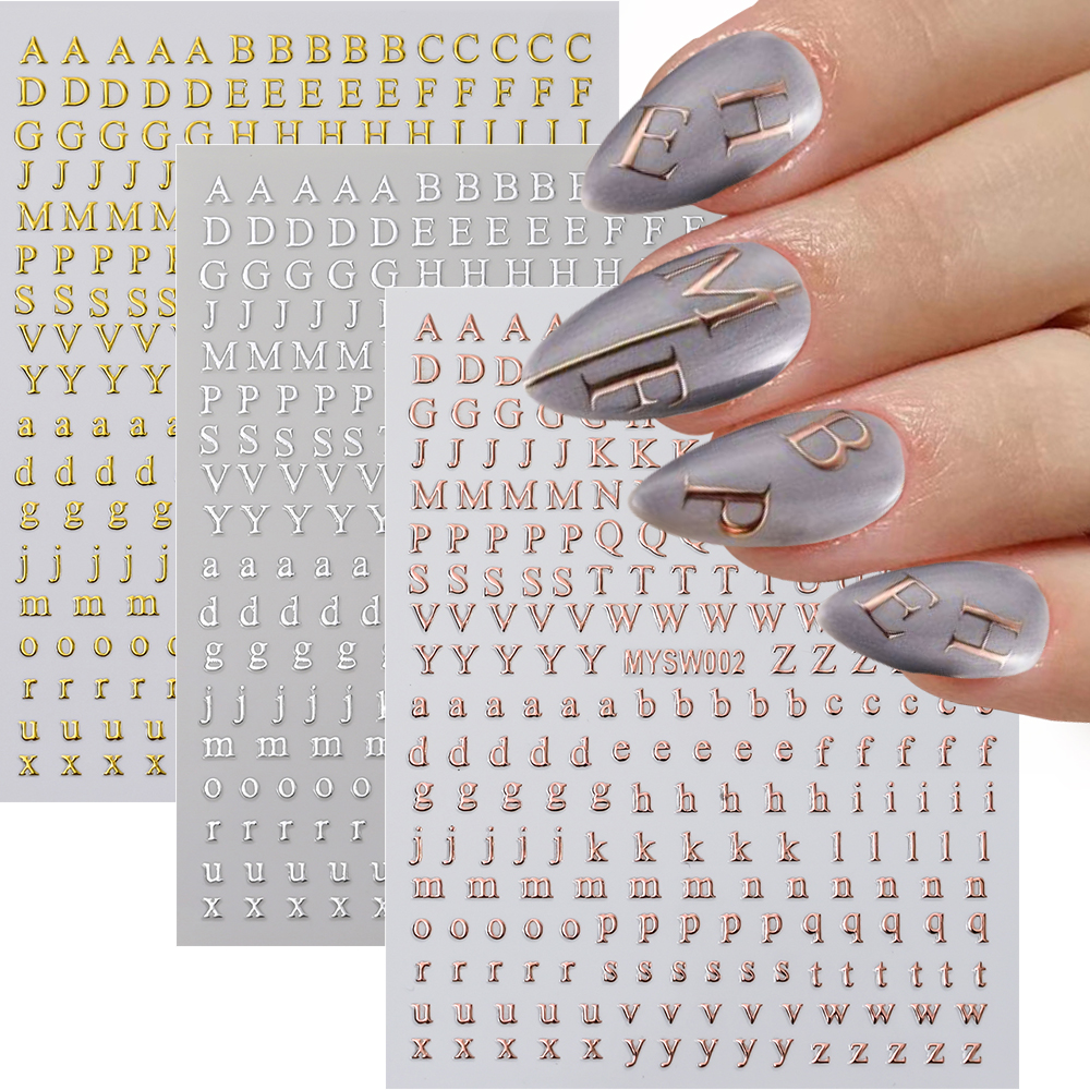 2Pcs Small 26 Alphabet Nail St – Gold Foil Flakes recenzja i cena