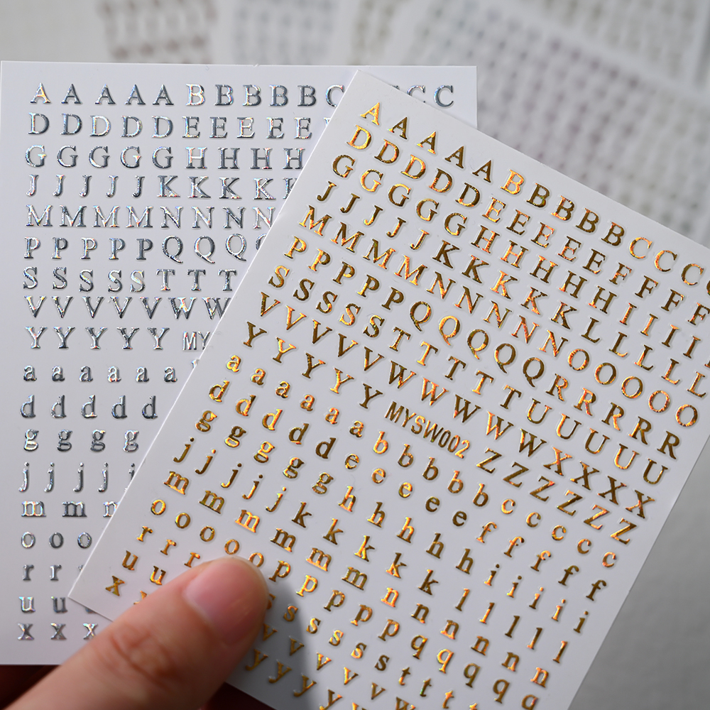 2Pcs Small 26 Alphabet Nail St – Gold Foil Flakes recenzja i cena