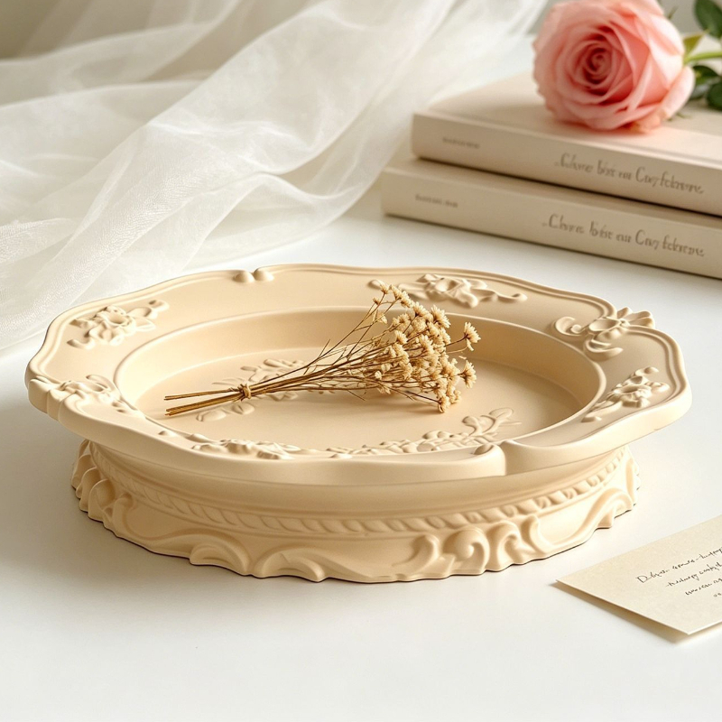 Elegant Vintage Baroque Lace S – Coaster Mold Round recenzja i cena