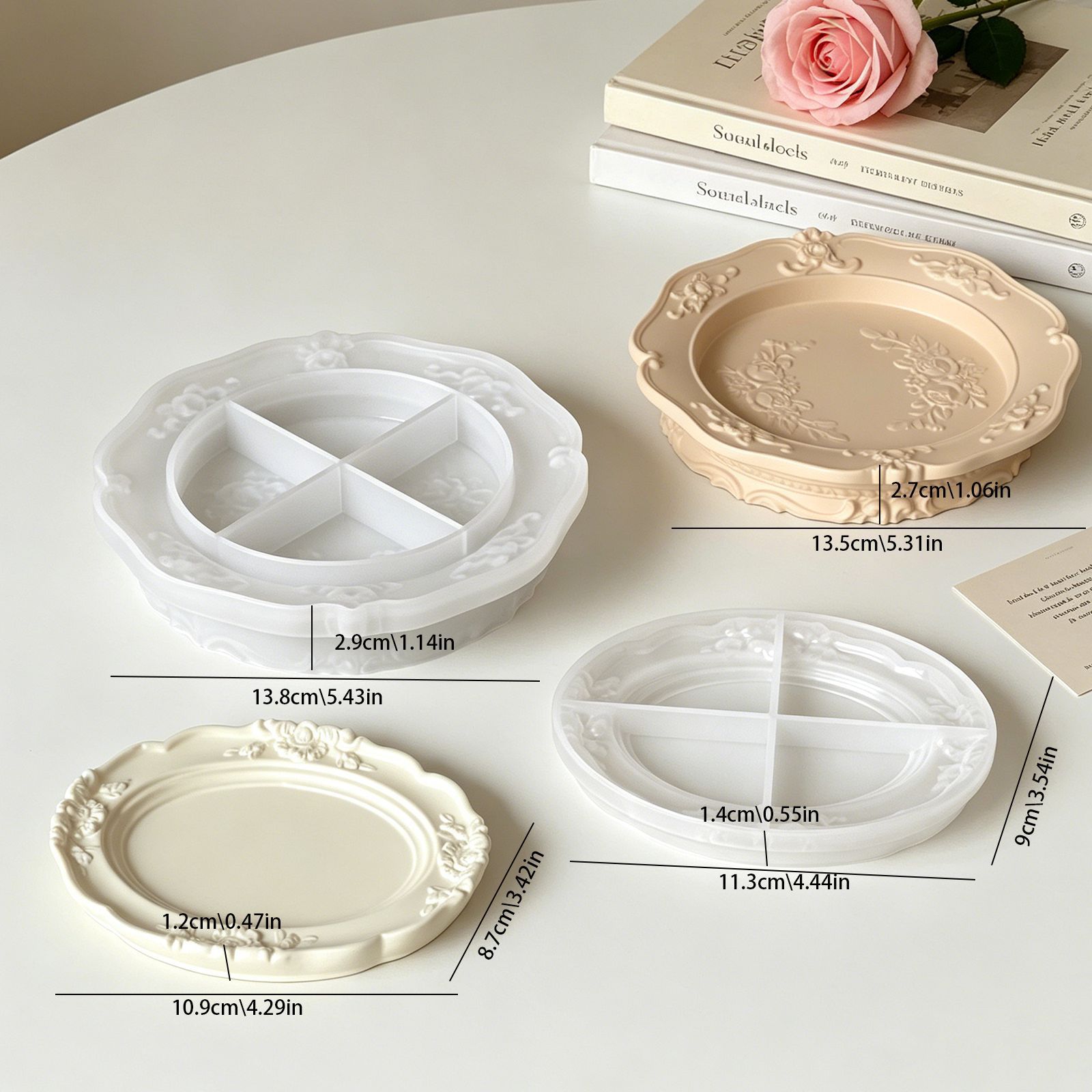 Elegant Vintage Baroque Lace S – Coaster Mold Round recenzja i cena
