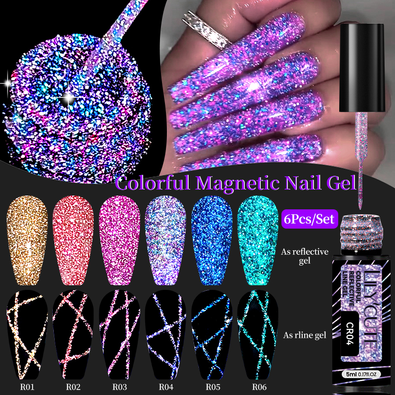 LILYCUTE 6Pcs/Set 5ml Reflecti – Resin Glitter Pack recenzja i cena
