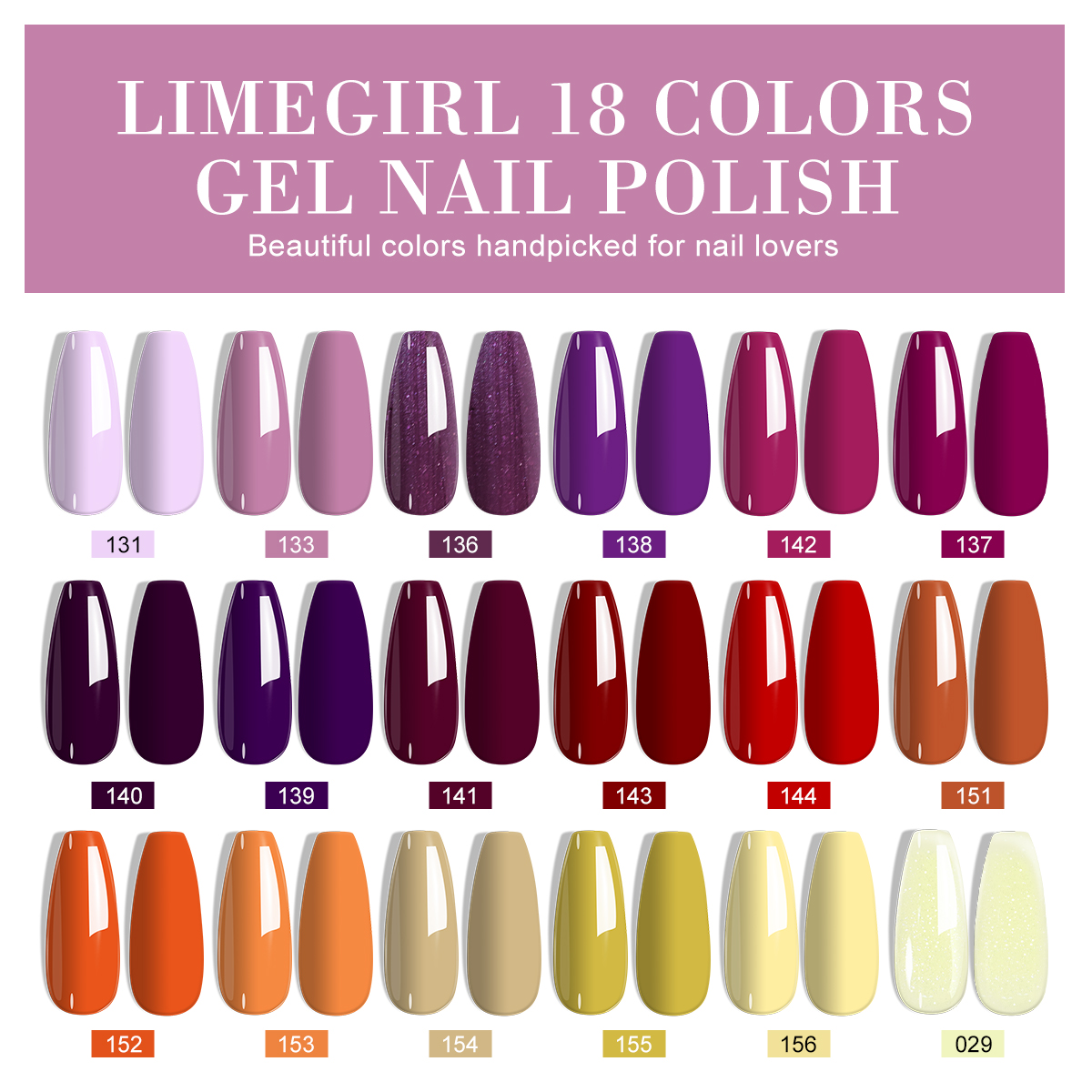 LIMEGIRL 18 PCS Gel Nail Polis – Resin Glitter Pack recenzja i cena