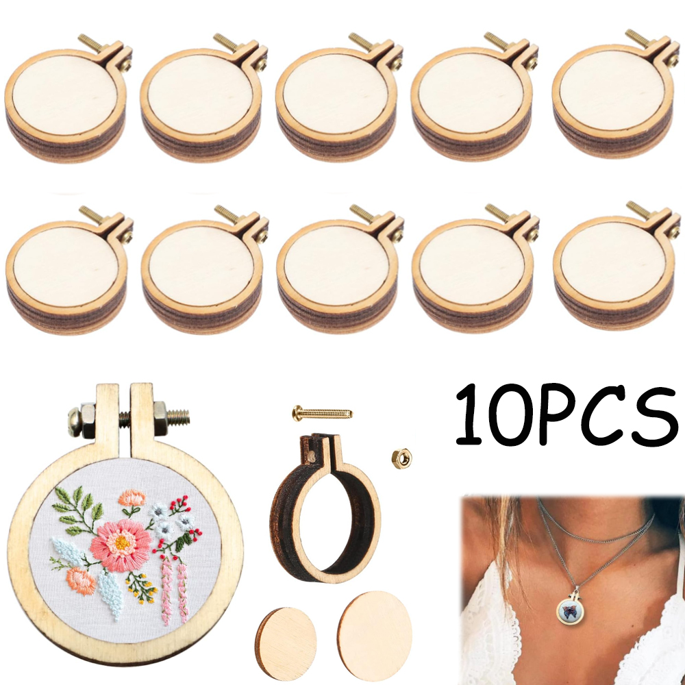 10Pcs/Set Wooden Mini Embroide – Wood Ring Blank recenzja i cena