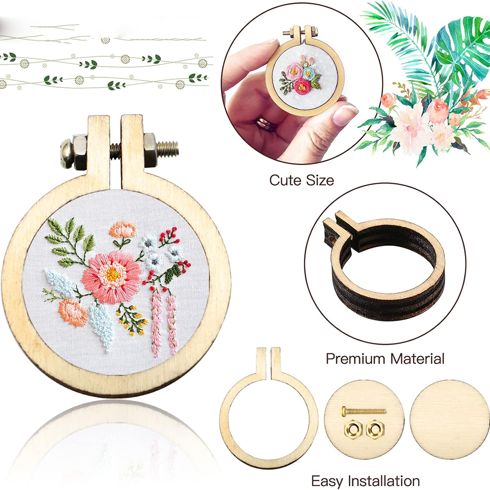 10Pcs/Set Wooden Mini Embroide – Wood Ring Blank recenzja i cena
