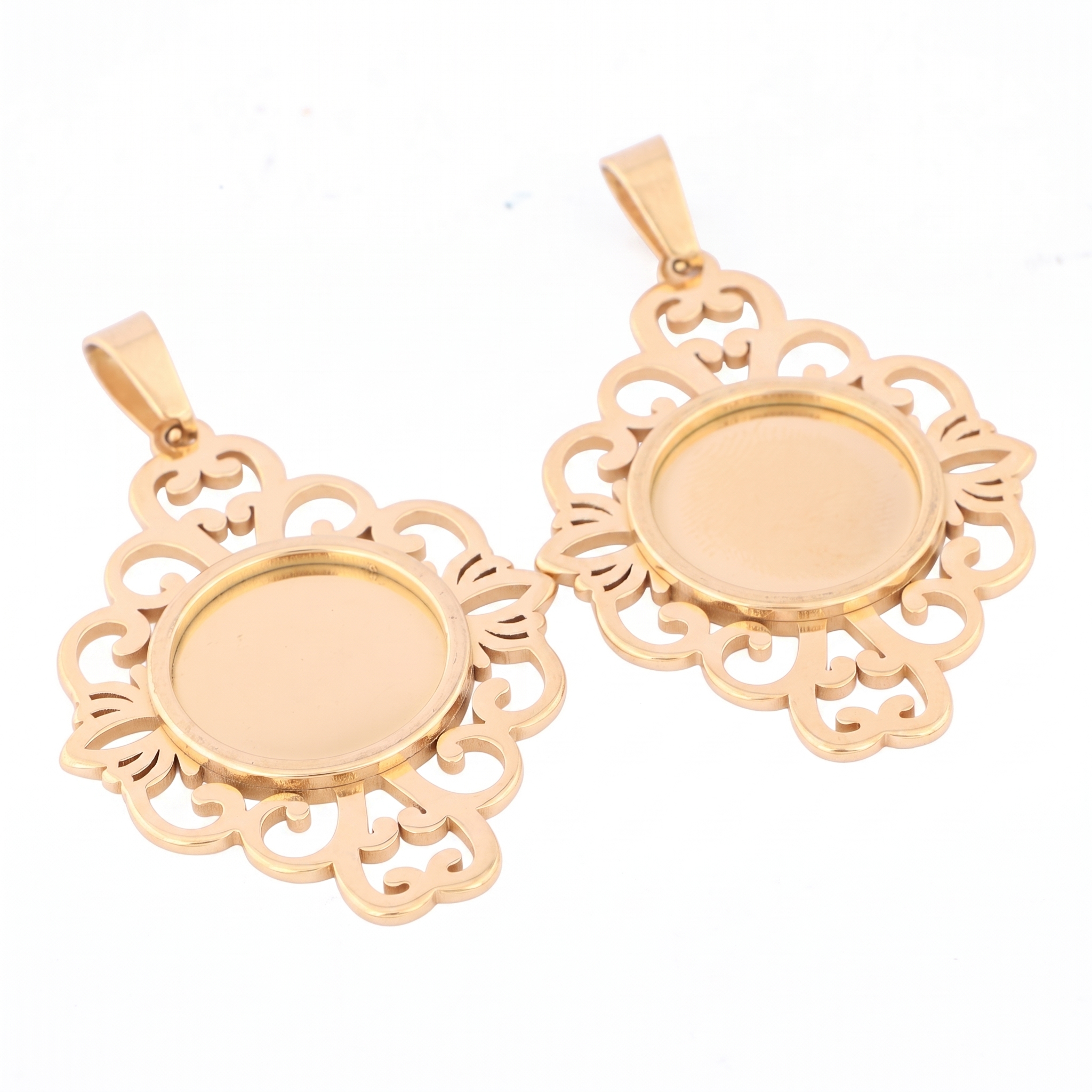 5pcs Stainless Steel Filigree  – Bezels Set Pendant recenzja i cena