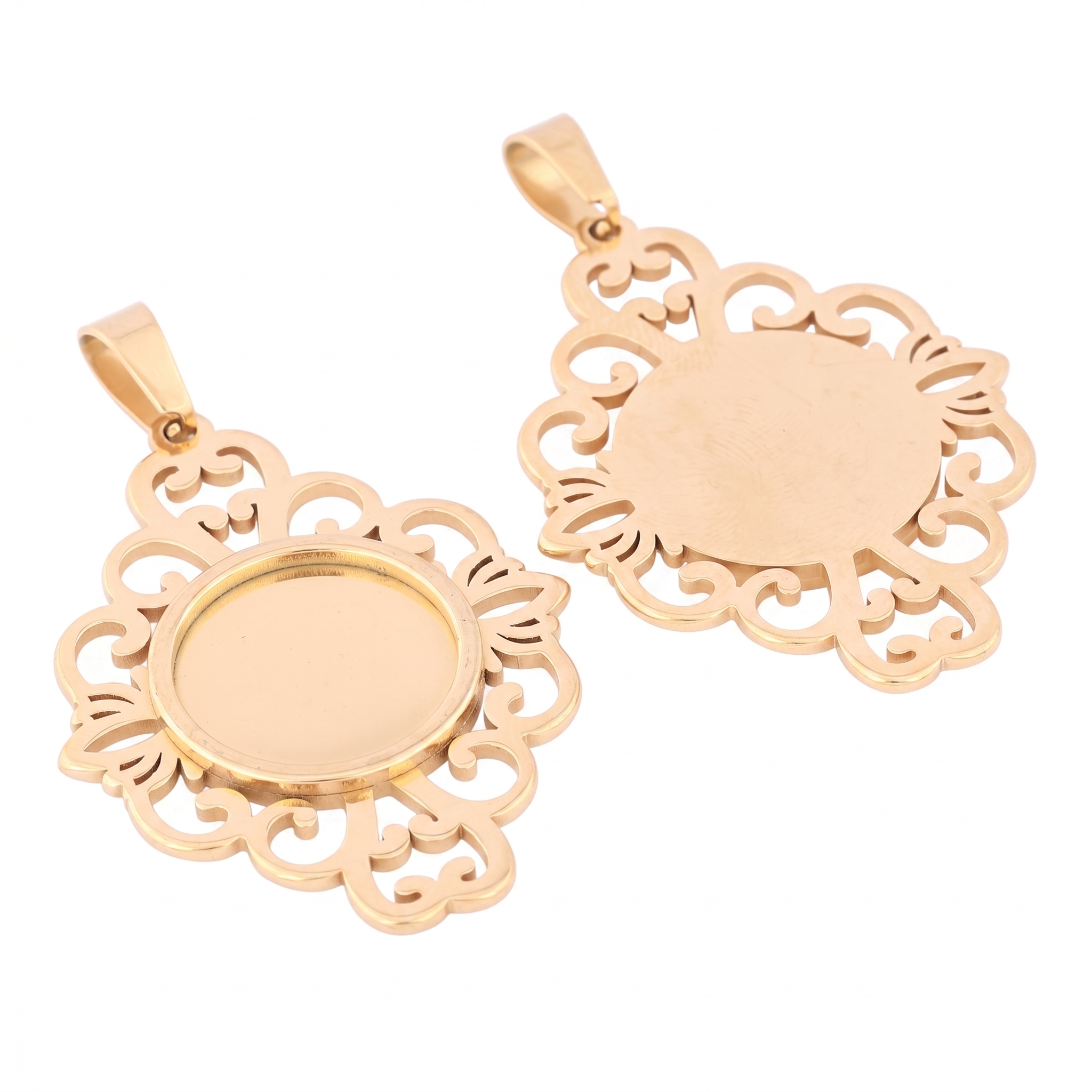 5pcs Stainless Steel Filigree  – Bezels Set Pendant recenzja i cena