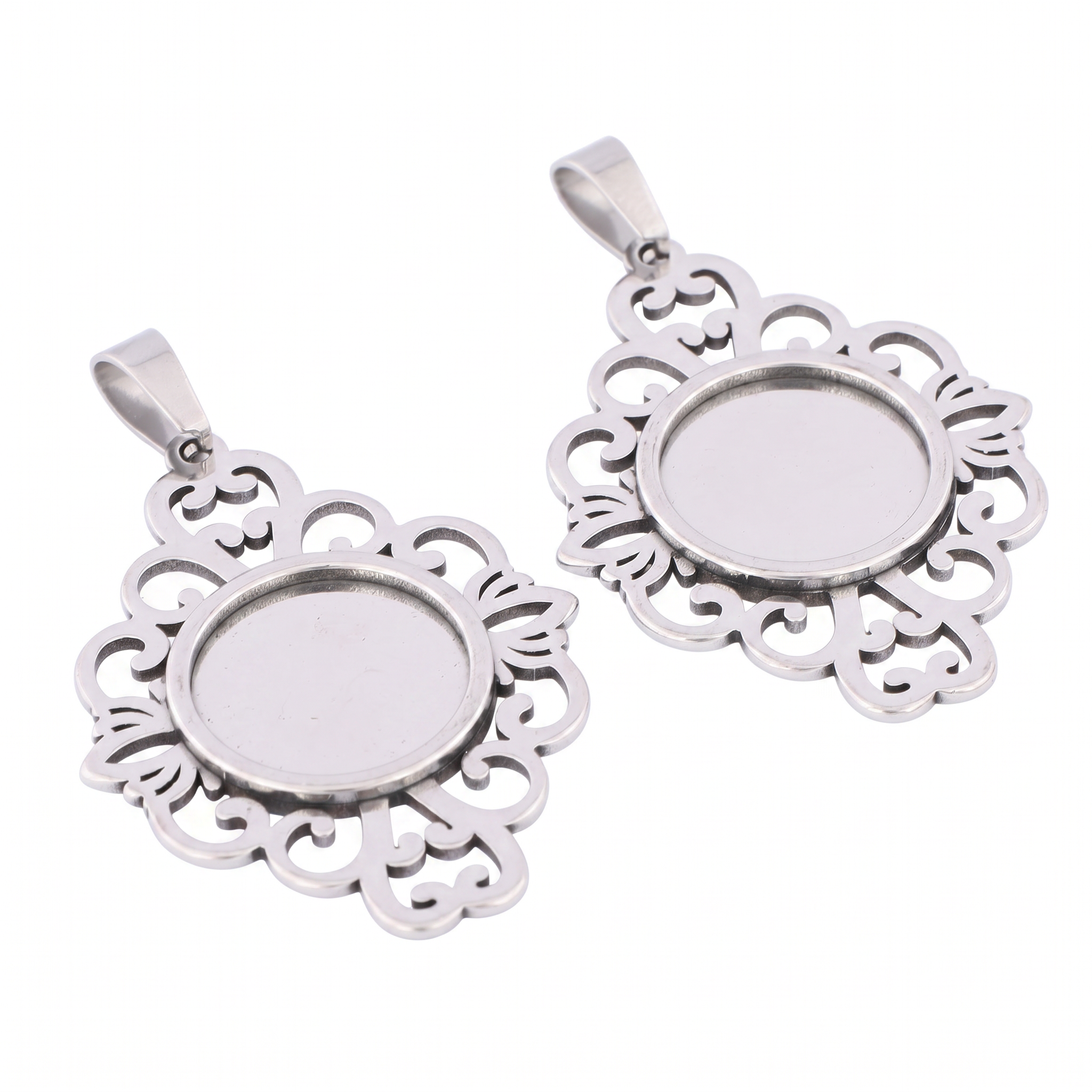 5pcs Stainless Steel Filigree  – Bezels Set Pendant recenzja i cena