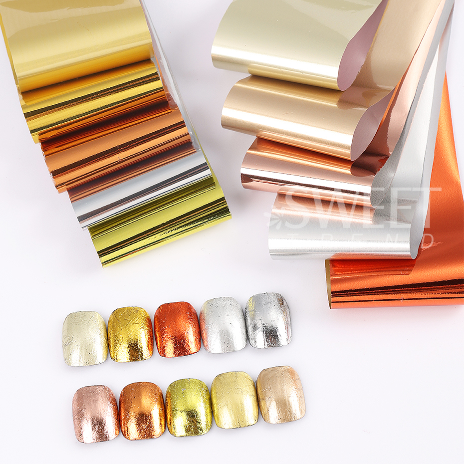 10pcs Metallic Nail Transfer F – Gold Foil Flakes recenzja i cena