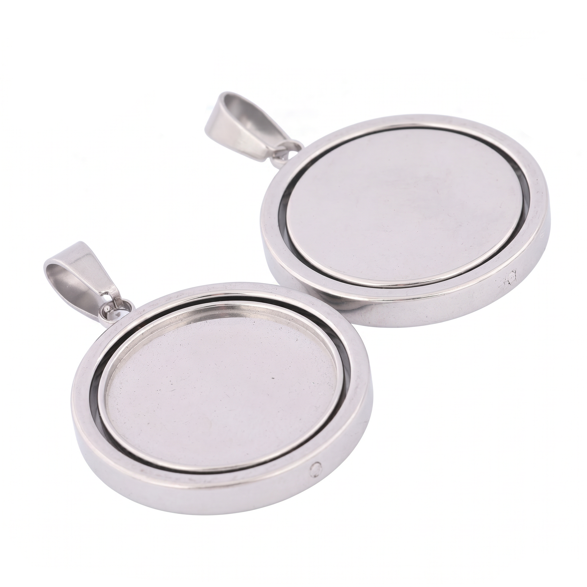 3pcs Stainless Steel  Rotatabl – Bezels Set Pendant recenzja i cena