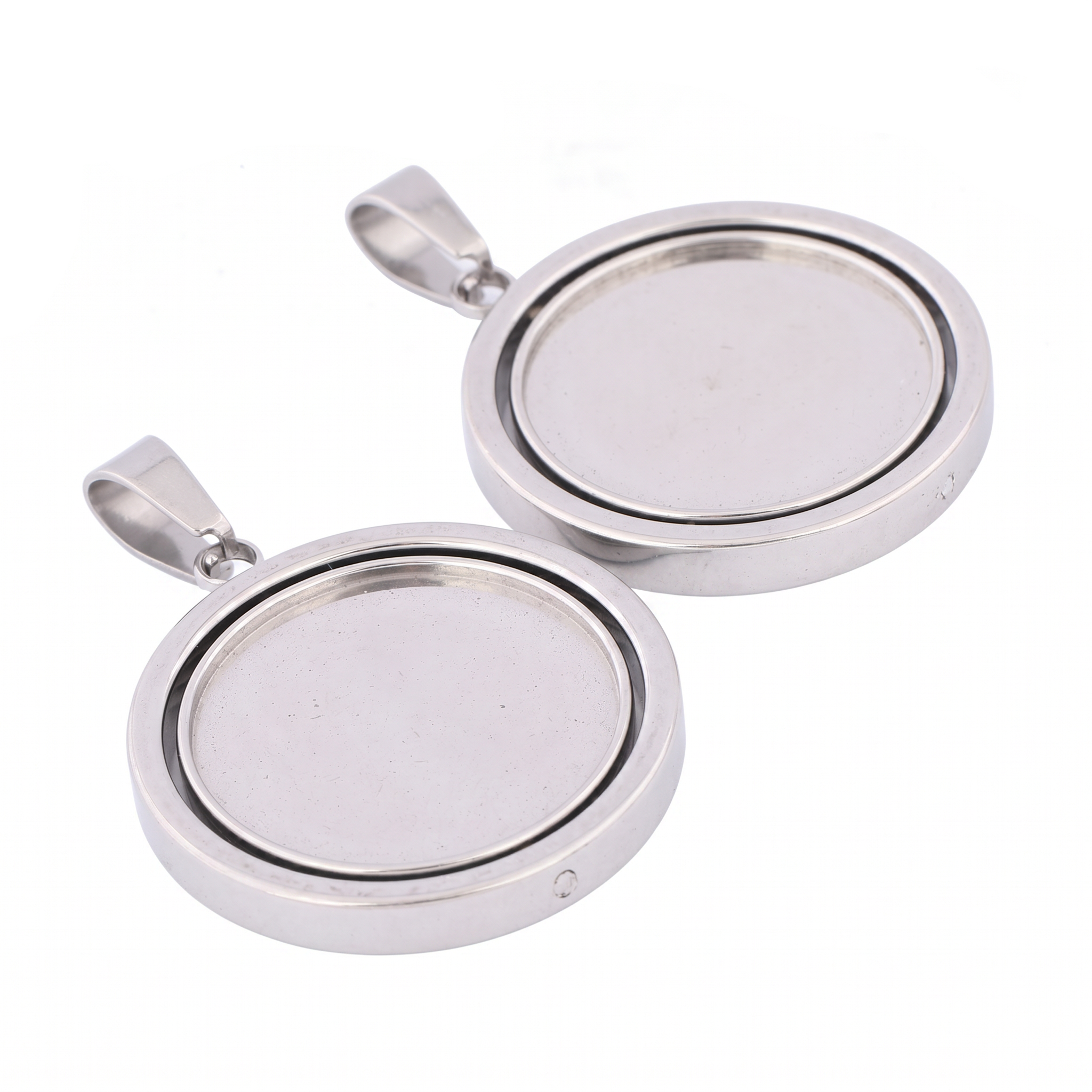 3pcs Stainless Steel  Rotatabl – Bezels Set Pendant recenzja i cena