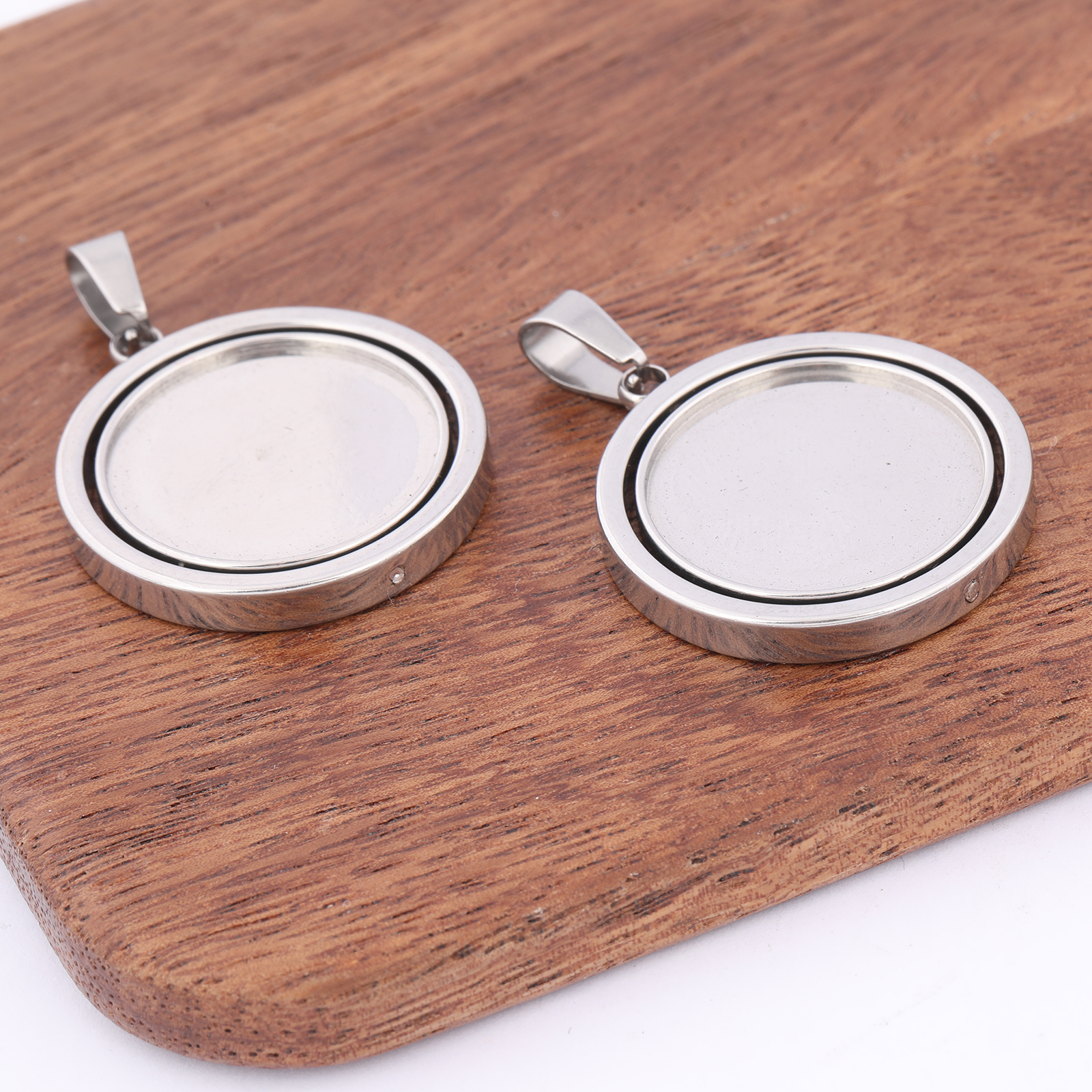 3pcs Stainless Steel  Rotatabl – Bezels Set Pendant recenzja i cena