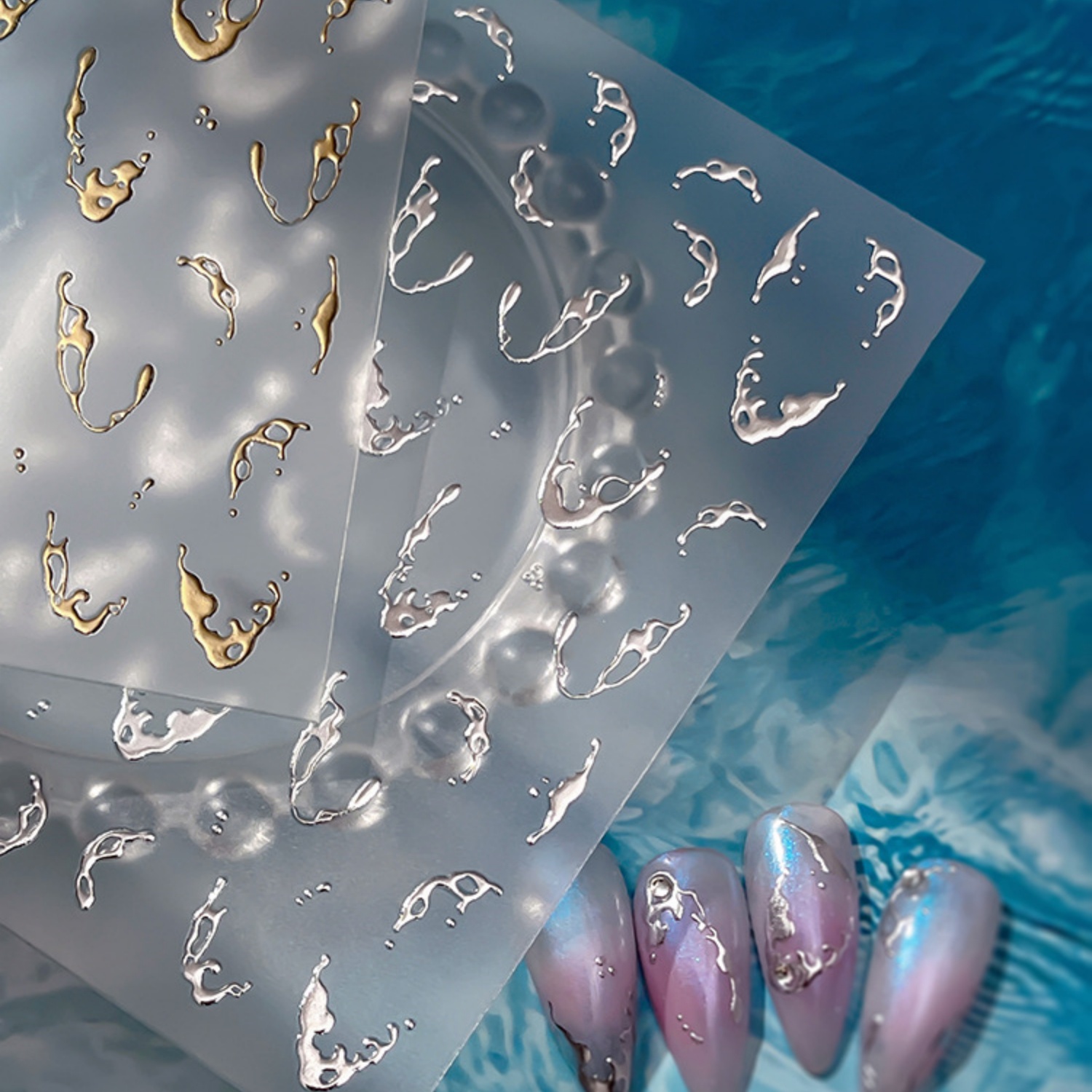 Gold Foil Water Splash 5D Nail – Gold Foil Flakes recenzja i cena