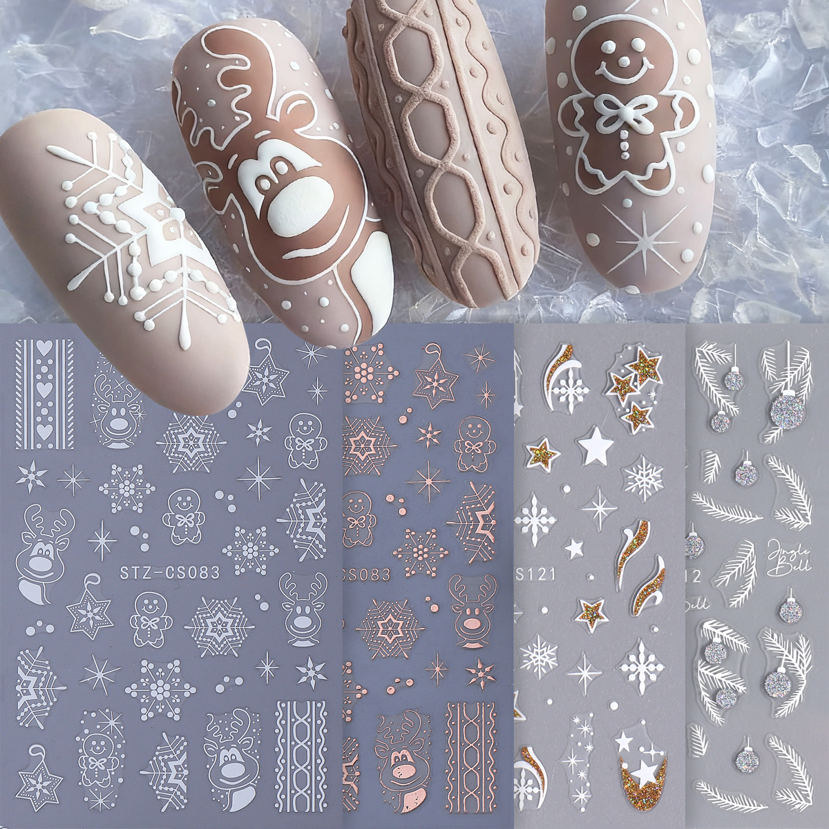 4pcs Winter Cartoon Christmas  – Gold Foil Flakes recenzja i cena