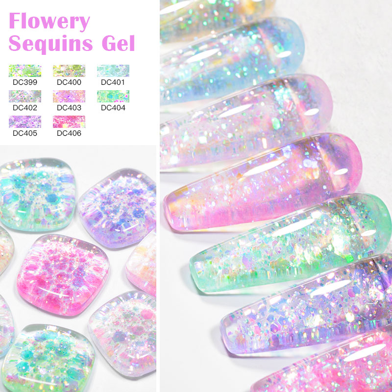 4/8pcs Flowery Sequins Gel Nai – Resin Glitter Pack recenzja i cena