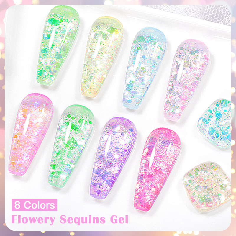 4/8pcs Flowery Sequins Gel Nai – Resin Glitter Pack recenzja i cena