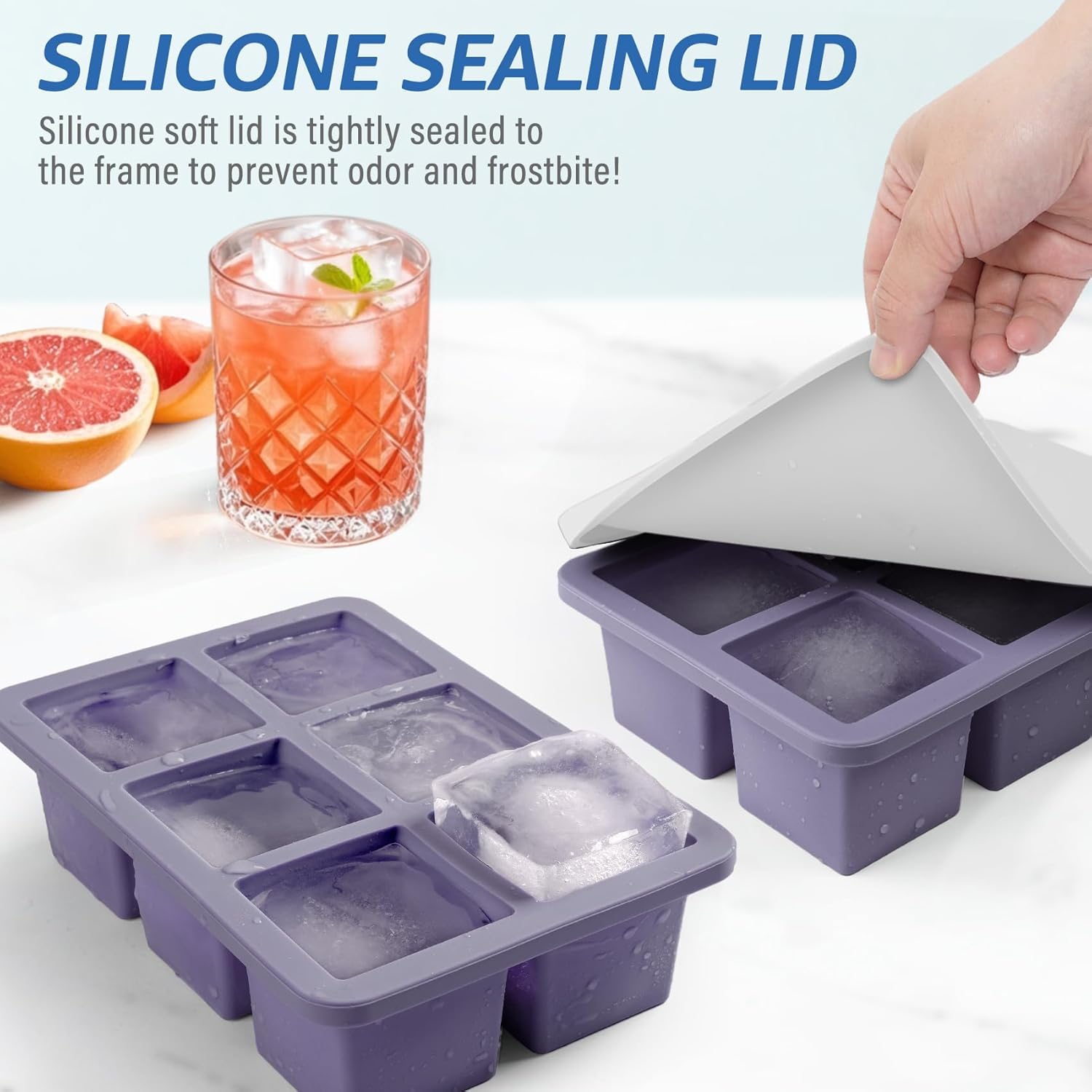 2pack Large Silicone Ice Cube  – Silicone Mold Tray recenzja i cena
