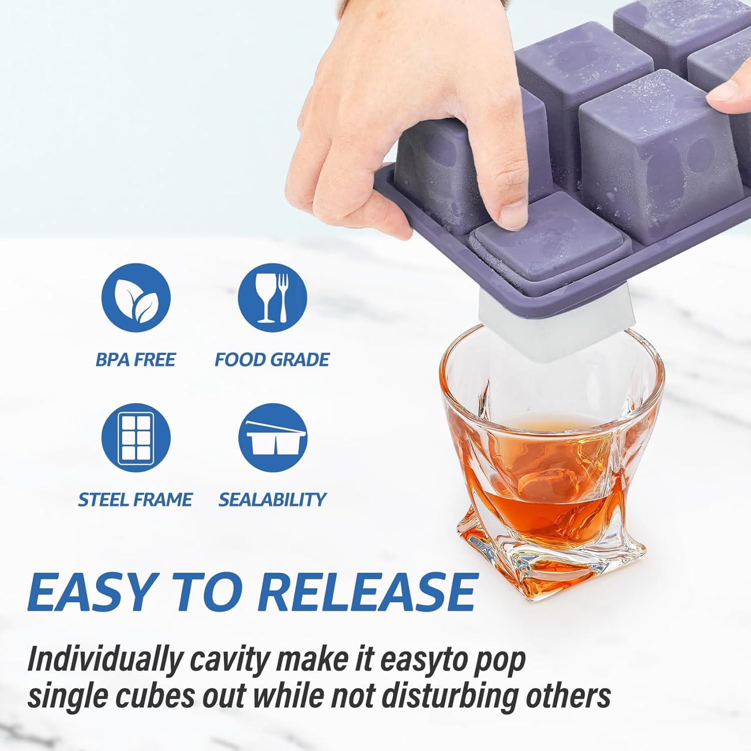 2pack Large Silicone Ice Cube  – Silicone Mold Tray recenzja i cena
