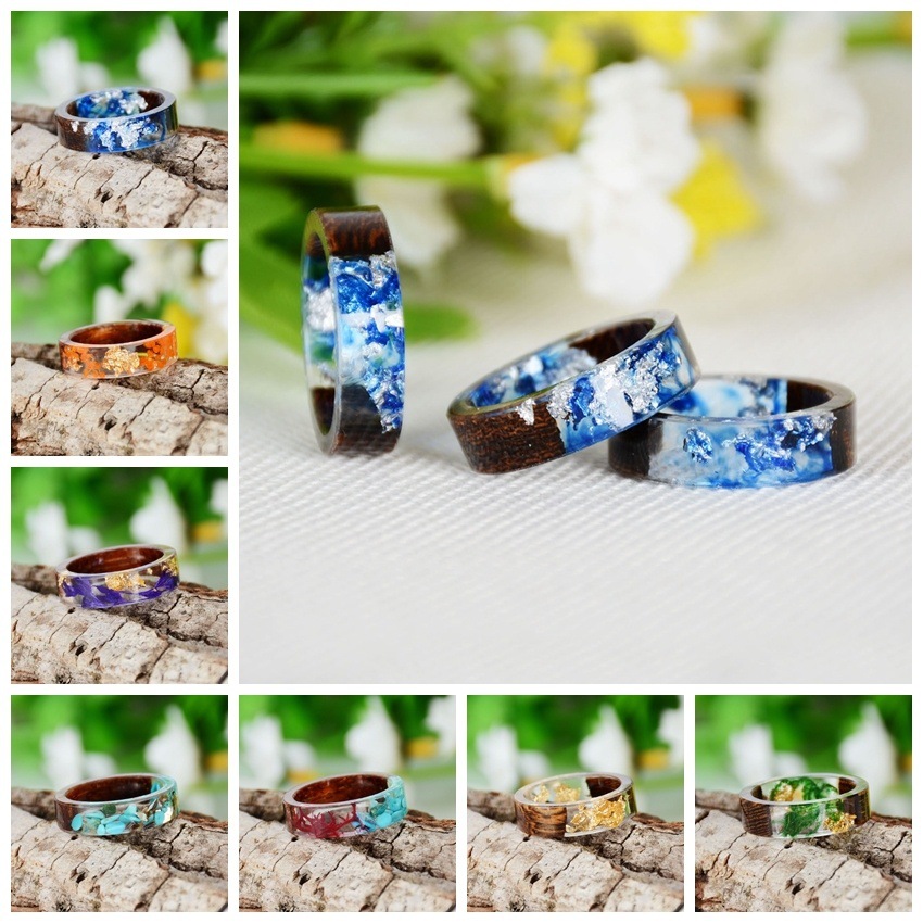 Creative Wooden Resin Ring for – Dried Flower Bulk recenzja i cena