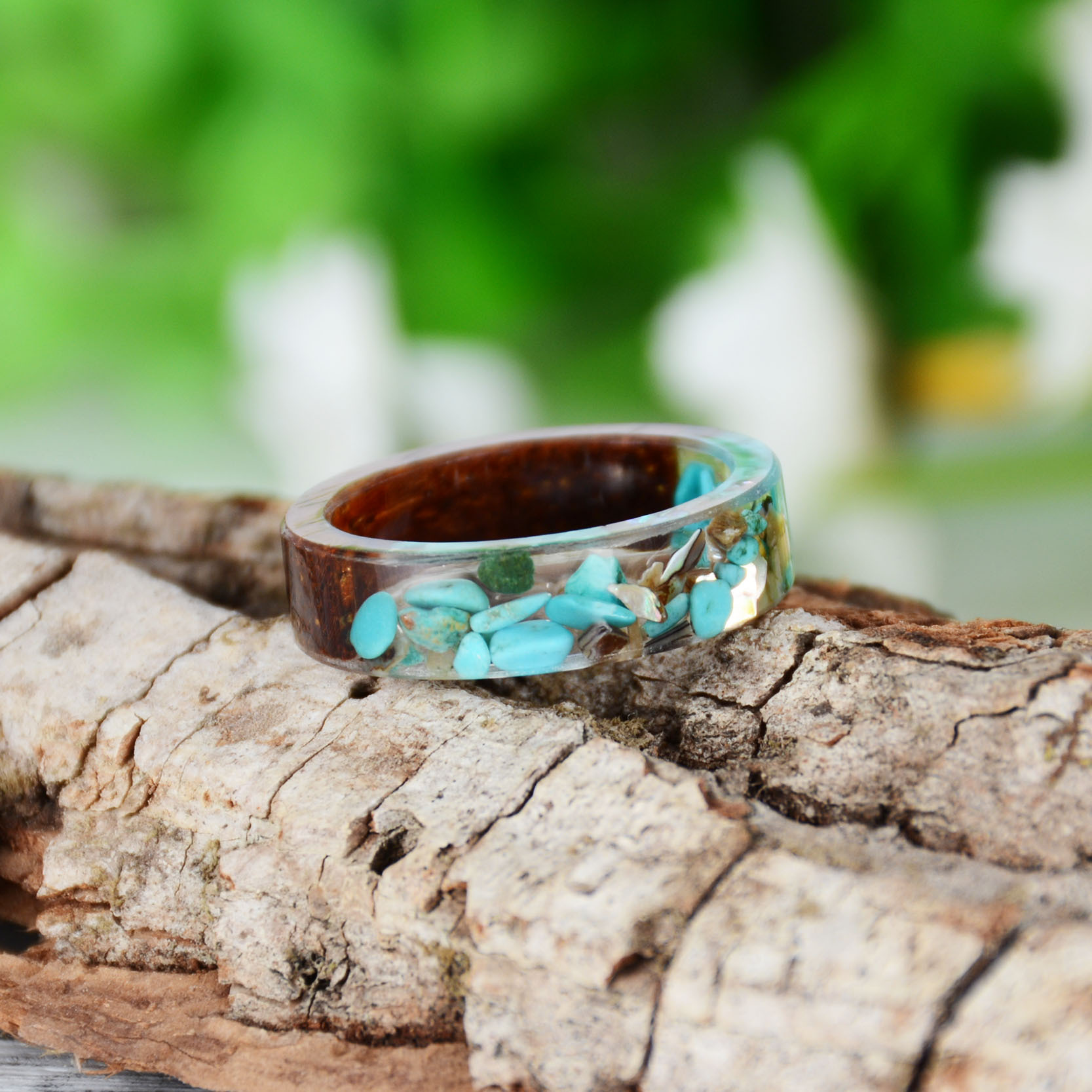 Creative Wooden Resin Ring for – Dried Flower Bulk recenzja i cena