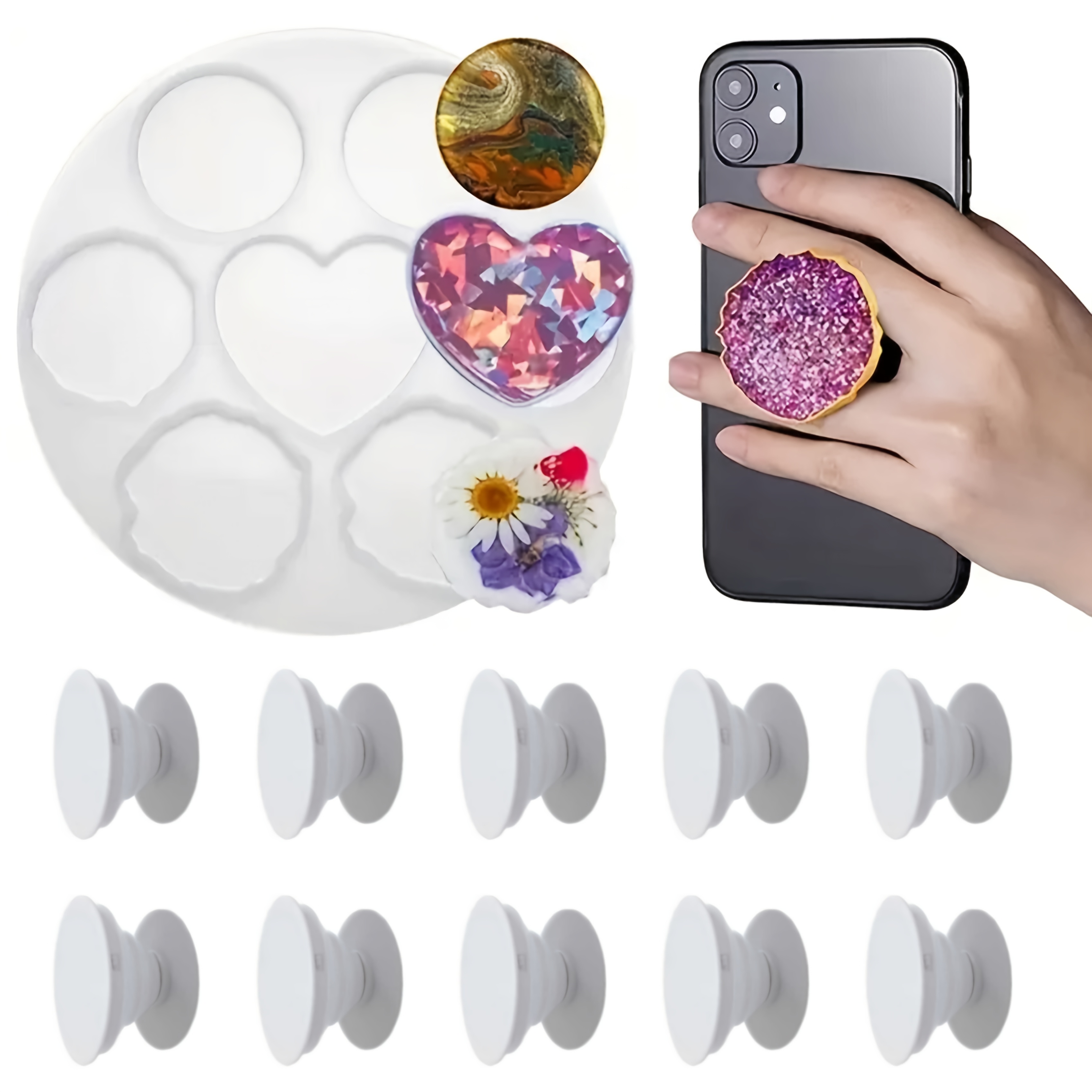11Pcs, Irregular Phone Holder  – Coaster Mold Round recenzja i cena