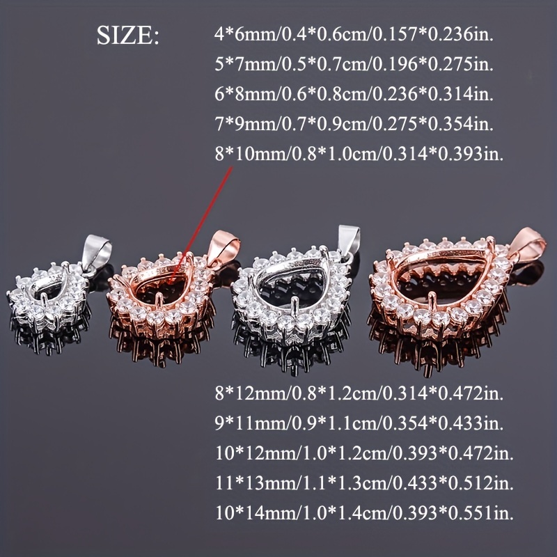 1pc Rose Golden Silvery Tear D – Bezels Set Pendant recenzja i cena