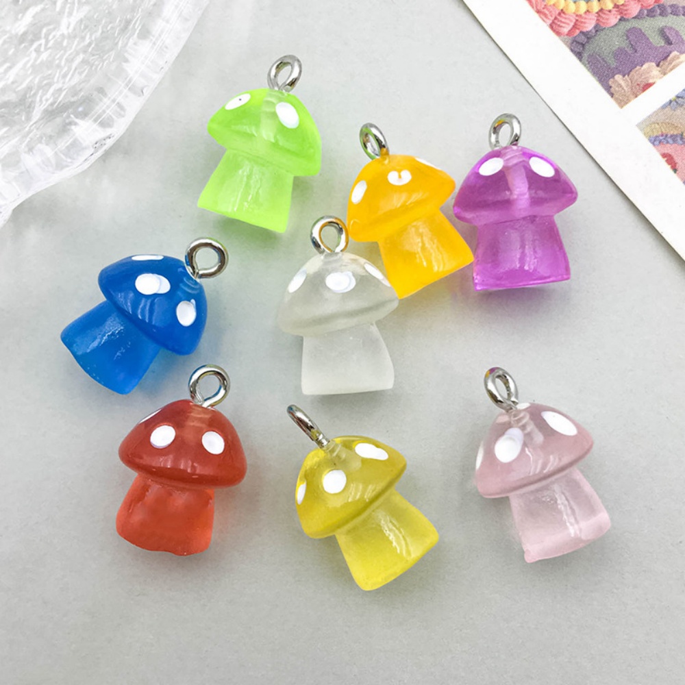 16pcs Luminous Mushroom Charms – Resin Craft Projects recenzja i cena