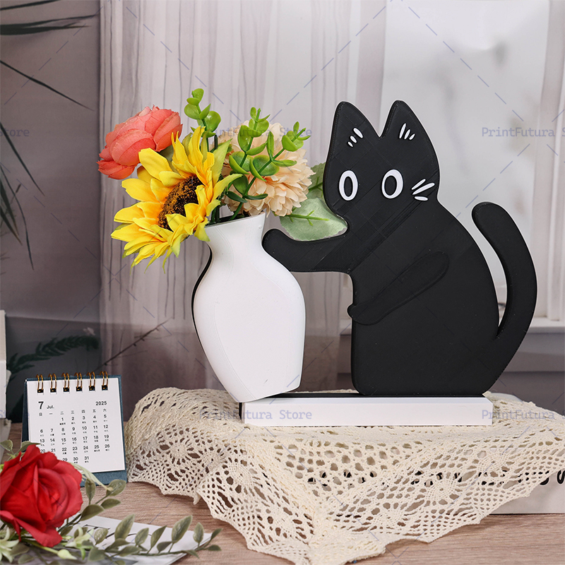 3D Printed Naughty Kitten Vase – Dried Flower Bulk recenzja i cena