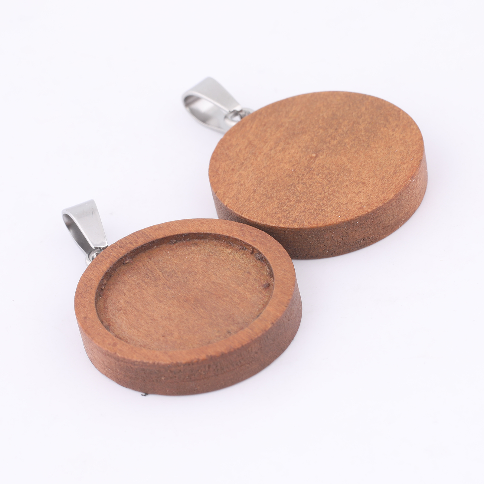 10pcs 20mm Round Wood Cabochon – Bezels Set Pendant recenzja i cena