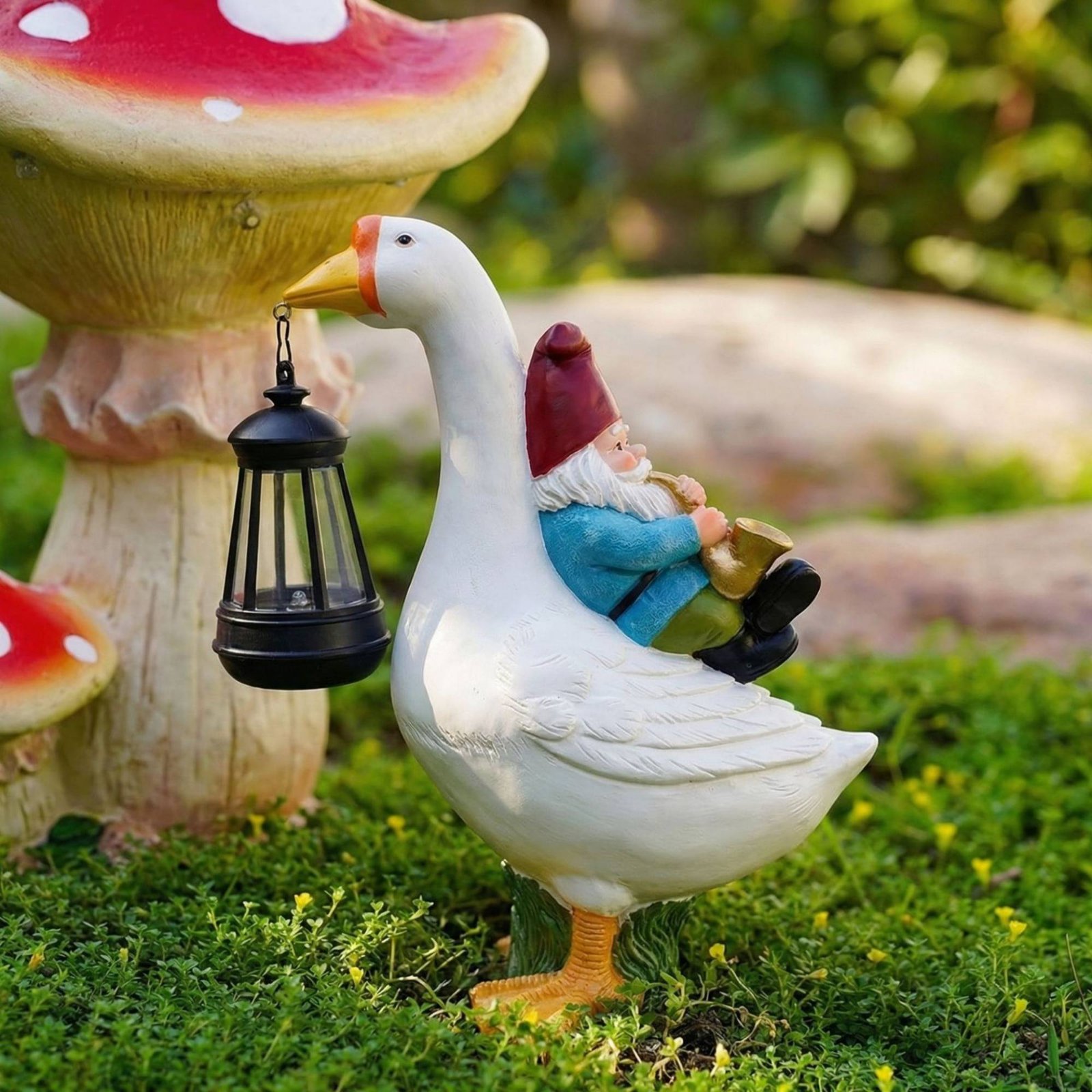 Gnome Riding Goose Statue Weat – Crafting Resin recenzja i cena